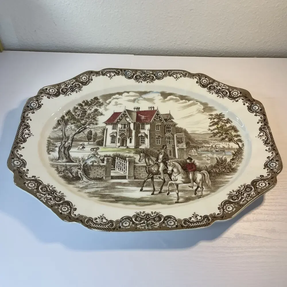 Mid 20th Century Johnson Brothers Heritage Hall Ironstone Platter-Victorian